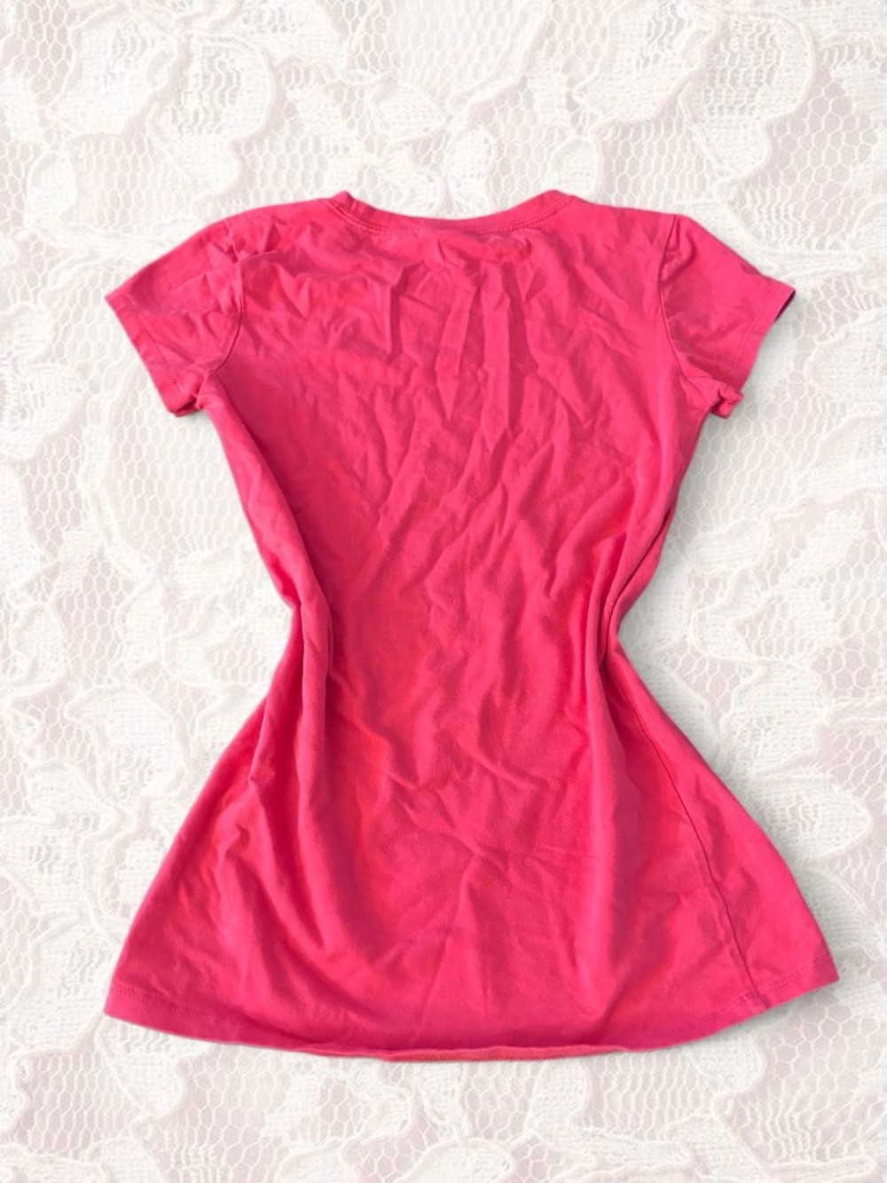 ' Hot Pink Rhinestone Logo Tee - Picture 3 of 3